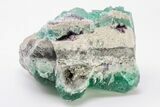 Cubic Green Fluorite Crystal Cluster on Quartz - China #197171-6